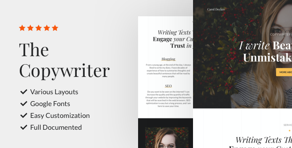 The Copywriter | Simple, Minimalistic, Clean and Professional HTML5 Theme - Portfolio Creative