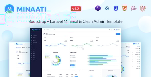 Minaati - Bootstrap + Laravel Minimal & Clean Admin Template - Admin Templates Site Templates