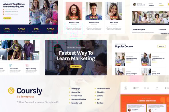 Coursly | Education & Offline Course Elementor Template Kit - Education Elementor
