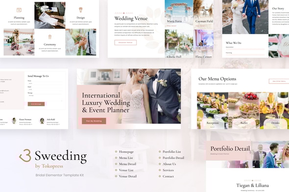 Sweeding | Wedding Event Invitation Elementor Template Kit - Weddings Elementor