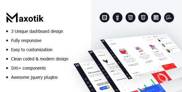 Maxotik - Responsive Admin Dashboard Template - Admin Templates Site Templates