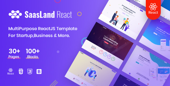 Saasland - MultiPurpose React Template For Startup Business - Site Templates