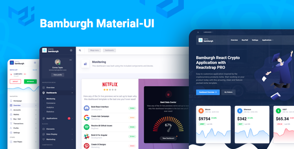 Bamburgh React Admin Template with Material-UI - Admin Templates Site Templates