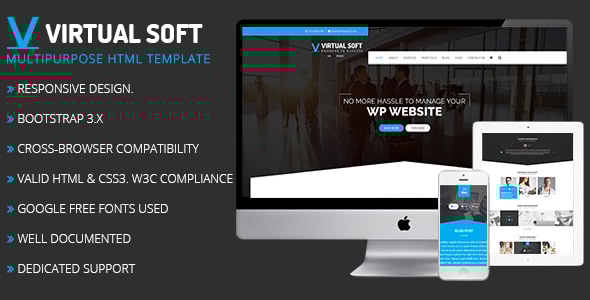 Virtual Soft – Multipurpose HTML Template - Corporate Site Templates