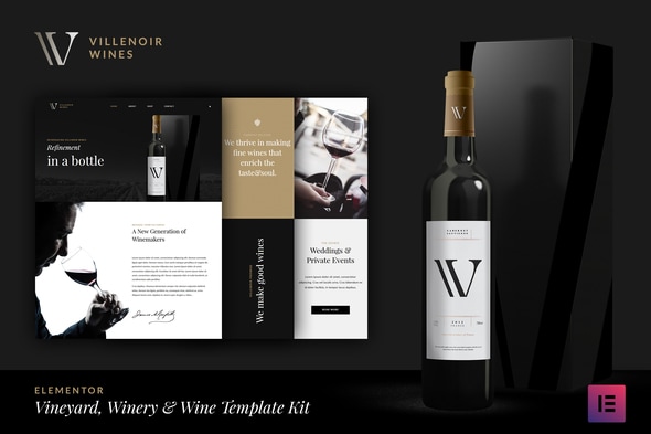 Villenoir - Wine Template Kit - Food & Drink Elementor