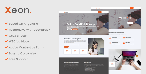 Xeon - Angular Business template - Corporate Site Templates