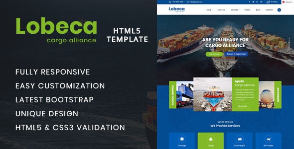 Lobeca Logistic Cargo HTML5 Template - Site Templates