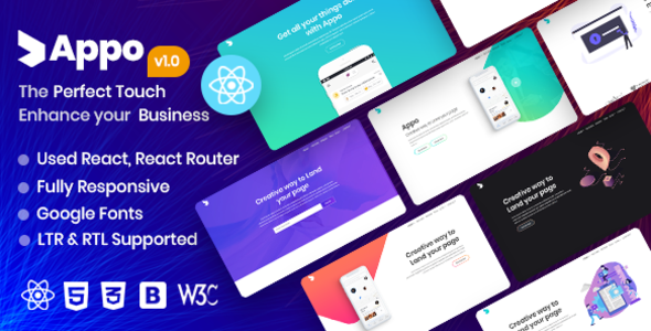 appo | React App Landing Page - Technology Site Templates