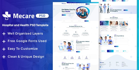 Mecare – Hospital and Health PSD Template - Health & Beauty Retail