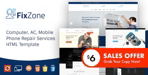 FixZone - Electronics Repair HTML Template - Business Corporate