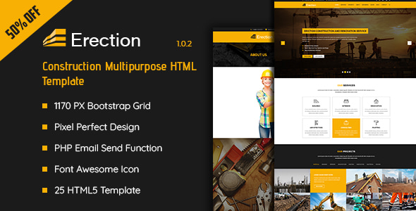 Erection - Construction Multipurpose HTML5 Template - Business Corporate