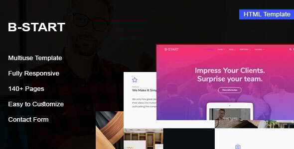 B-Start - Startup HTML Template - Corporate Site Templates