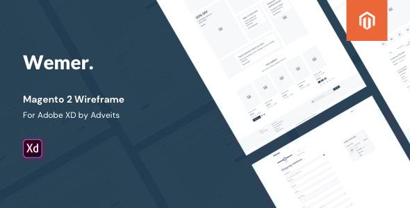 Wemer - Magento 2 Wireframe for Adobe XD - Adobe XD UI Templates