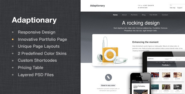 Adaptionary - Responsive HTML Template - Creative Site Templates