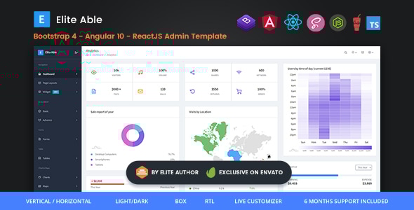 Elite Able - Bootstrap 4, Angular 10 & Reactjs Redux Admin Template - Admin Templates Site Templates