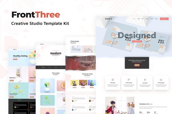FrontThree - Creative Studio Template Kit - Creative & Design Elementor