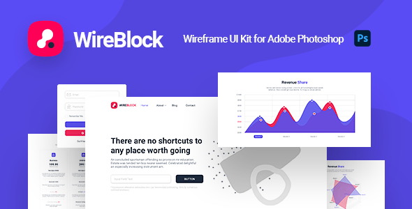 WireBlock - Wireframe UI Kit for Adobe Photoshop - Photoshop UI Templates