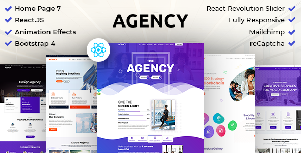 Agency : Creative Business Multipurpose ReactJS Template - Creative Site Templates