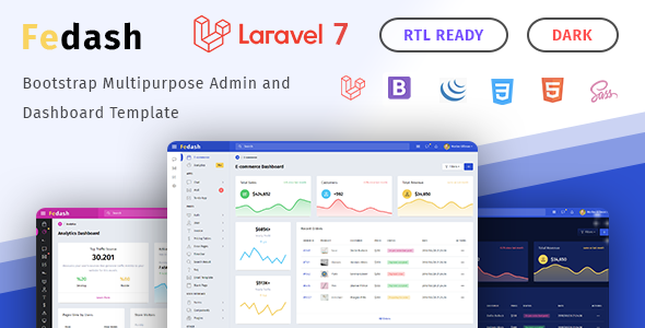 Fedash - Admin & Dashboard Template + Laravel 7 Starter Kit - Admin Templates Site Templates