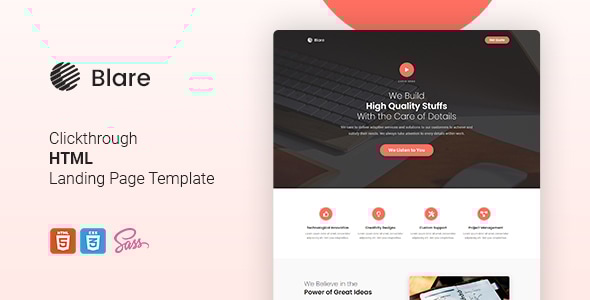Blare - Clickthrough HTML Landing Page Template - Marketing Corporate