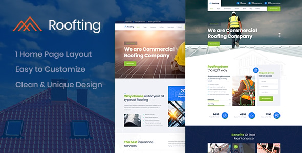 Roofting - Construction PSD Template - Business Corporate
