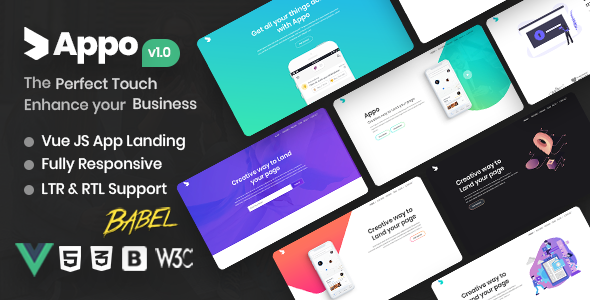 Appo - Vue JS App Landing Page - Technology Site Templates