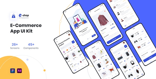 E-Shop Ecommerce App UI Kit - Shopping Retail