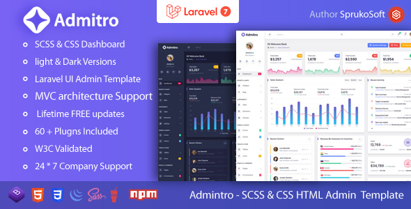 Admitro – Laravel Admin Template - Admin Templates Site Templates