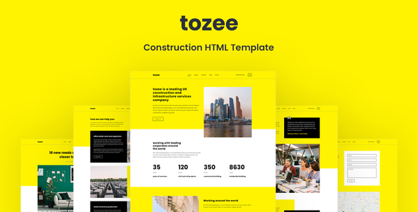 Tozee - Construction HTML Template - Business Corporate