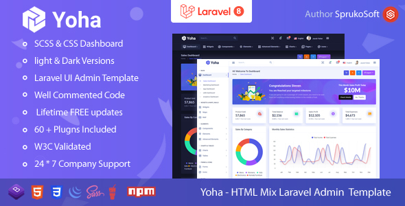 Yoha – Laravel Dashboard Template - Admin Templates Site Templates
