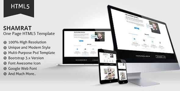 Shamrat One Page HTML5 Template - Corporate Site Templates
