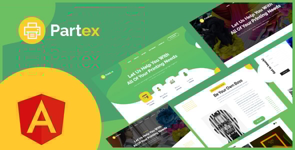 Partex - Printing Services Angular Template - Corporate Site Templates