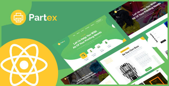 Partex - Printing Services React Template. - Corporate Site Templates