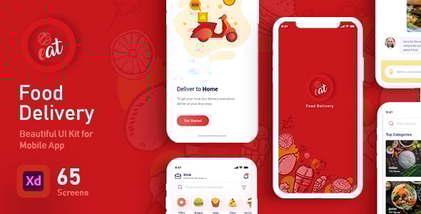 Oeat - Food Delivery App UI Kit for XD - UI Templates