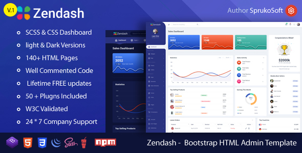 Zendash - Bootstrap HTML Dashboard Template - Admin Templates Site Templates