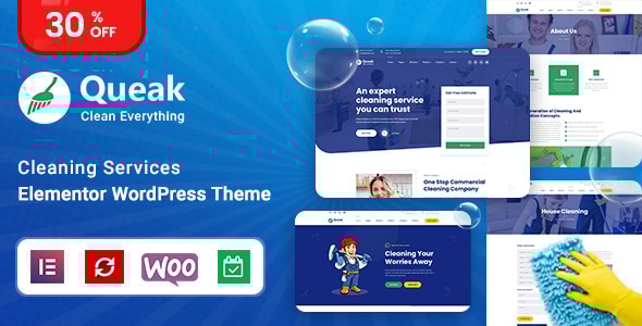 Queak - Cleaning Services WordPress Theme - Business Corporate