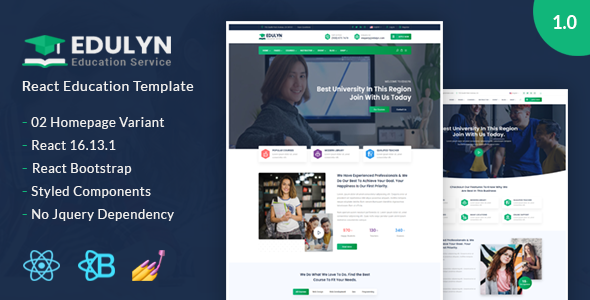 Edulyn - React Education Template - Corporate Site Templates