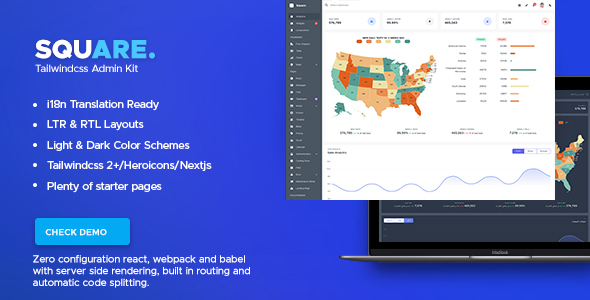Square - Tailwindcss Admin Kit - Admin Templates Site Templates