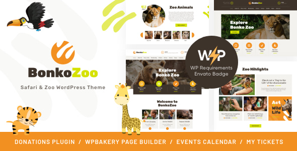 Bonko | Safari & Zoo, Pet Shop WordPress Theme - Entertainment WordPress