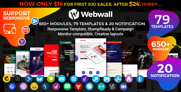 Webwall - Multipurpose Responsive Email Template + StampReady & CampaignMonitor compatible files - Newsletters Email Templates