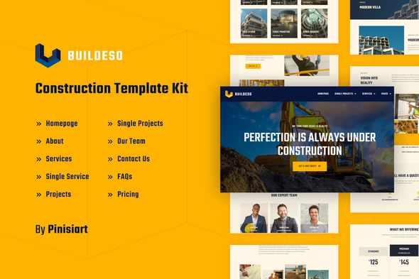 Buildeso - Construction & Building Elementor Template Kit - Real Estate & Construction Elementor