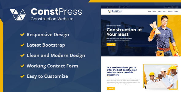 ConstPress - Construction Bootstrap5 Template - Corporate Site Templates