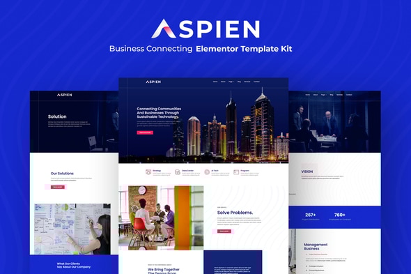 Aspien - Business Connecting Elementor Template Kit - Business & Services Elementor