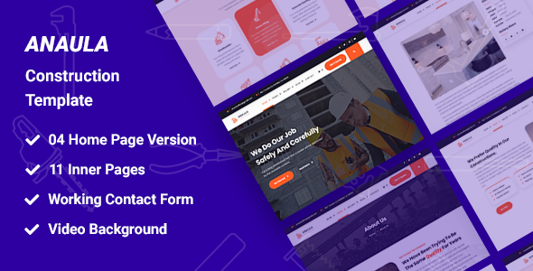 Anaula - Construction HTML Template - Business Corporate