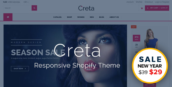 Creta - MultiPurpose Shopify Theme & Template - Shopping Shopify