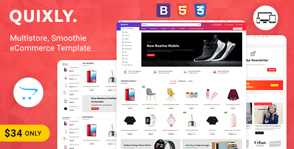 Quixly Multipurpose Opencart Responsive theme - Shopping OpenCart