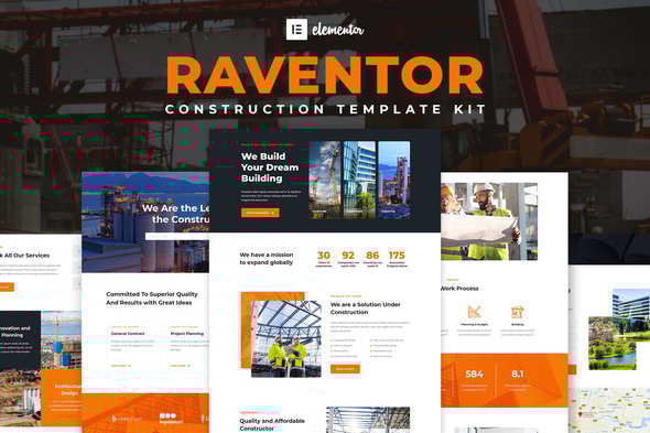 Raventor - Construction & Architecture Elementor Template Kit - Real Estate & Construction Elementor