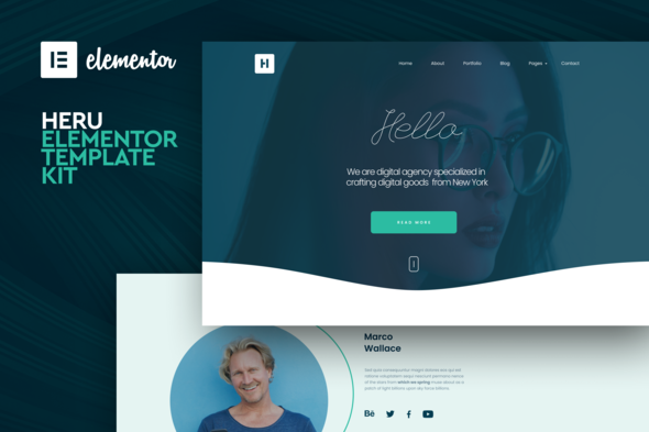 Heru - Creative Elementor Template Kit - Creative & Design Elementor