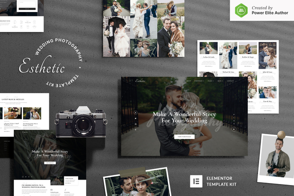 Esthetic – Wedding Photography Elementor Template Kit - Photography Elementor