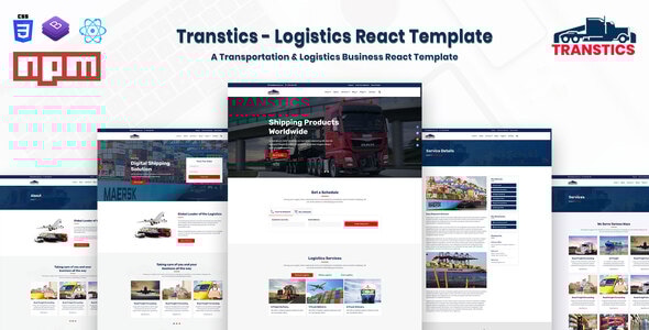 Transtics - Logistics React Template - Business Corporate
